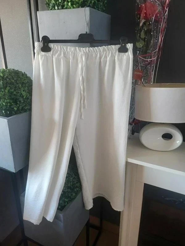 Pantacourt blanc taille élastique